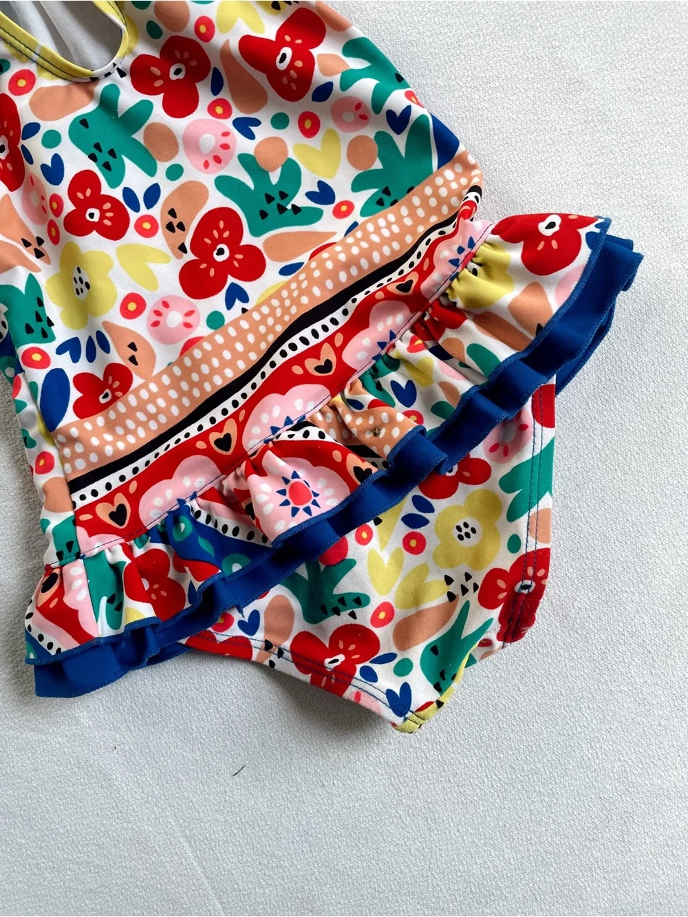 FLOATIMINI Bathing Suit Swimsuit Swimwear Floral Bow Rainbow 3T Swim Beach